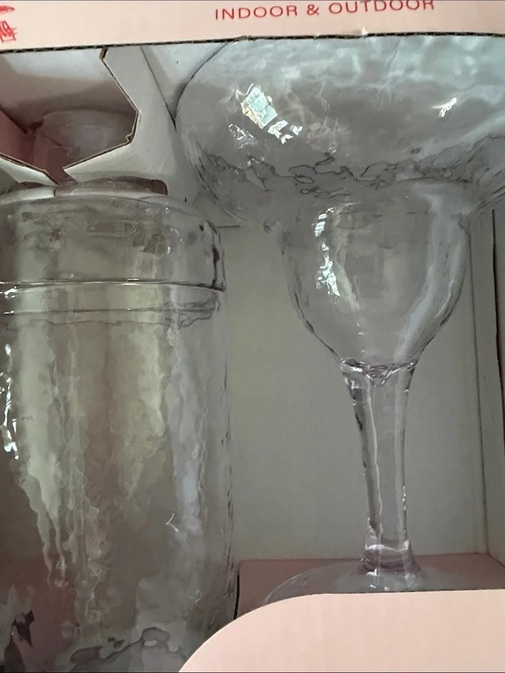 Rachel Zoe Clear Acrylic Margarita Set with Pink Box